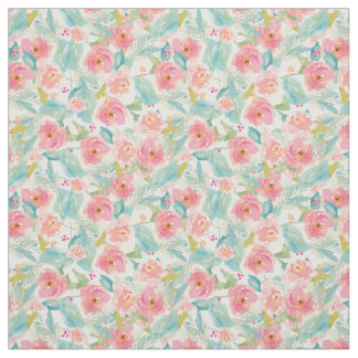 Watercolor Floral Tropical Fabric