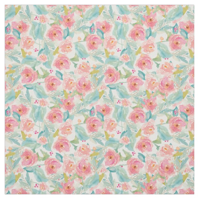 Watercolor Floral Tropical Fabric (Swatch)