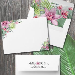 Watercolor Floral Tropical Wedding Envelope