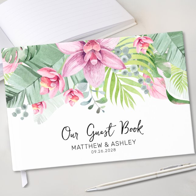 Watercolor Floral Tropical Wedding Guest Book (Watercolor Floral Tropical Wedding Guest Book)
