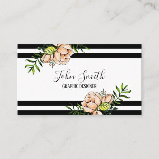 Watercolor Floral Visiting Card Buisness Card