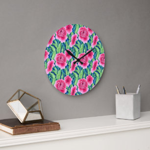 Watercolor Floral Wall Clock