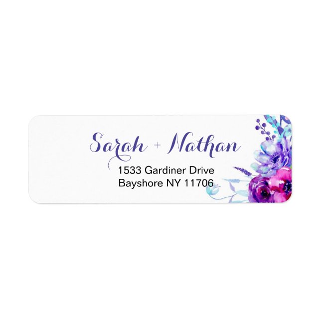Watercolor Floral Wedding Address labels (Front)