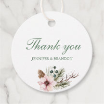 Watercolor Floral Wedding Favour Thank you Gift Ta