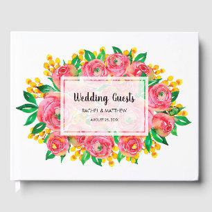 Watercolor Floral Wedding Guest Book