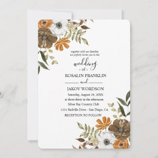 watercolor floral wedding Invitation