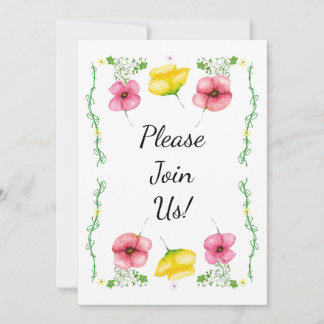 Watercolor Floral Wedding Invitation