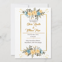 Watercolor Floral Wedding Invitation