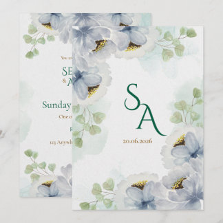 Watercolor Floral Wedding Invitation