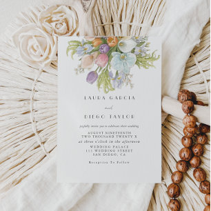 Watercolor Floral Wedding Invitation
