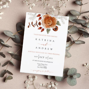 Watercolor Floral Wedding Invitation