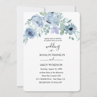 watercolor floral wedding invitation