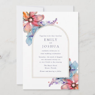 Watercolor Floral Wedding Invitation