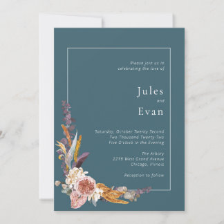 Watercolor Floral Wedding Invitation