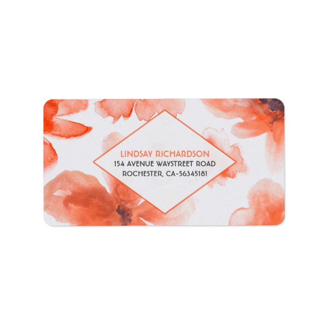 Watercolor Floral Wedding Label (Front)
