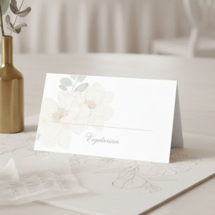 Watercolor Floral Wedding Meal Choice Table  Place Card
