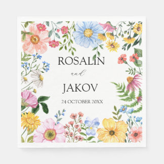 watercolor floral Wedding Napkins