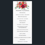 Watercolor Floral Wedding Program<br><div class="desc">Watercolor floral wedding program featuring red,  purple,  pink and burgundy roses and peonies.</div>