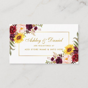 Watercolor Floral Wedding Registry Insert Card