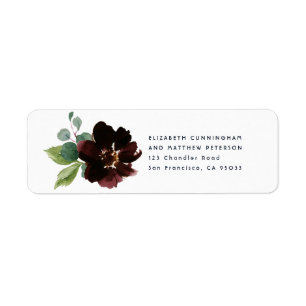 Watercolor Floral Wedding Return Address Label