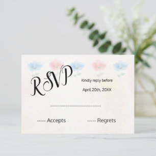 Watercolor floral Wedding RSVP CARD