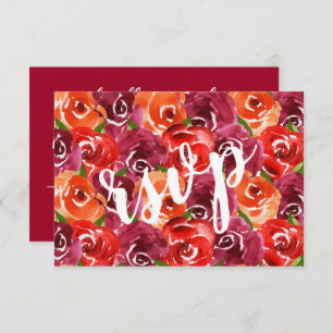 Watercolor Floral Wedding RSVP Card