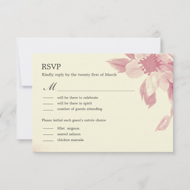 Watercolor Floral Wedding RSVP Card (Front)