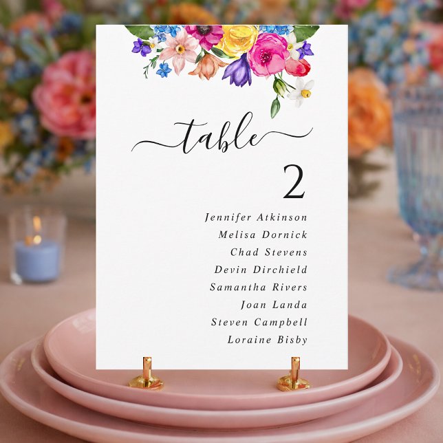 Watercolor Floral wedding seating table numbers (Creator Uploaded)