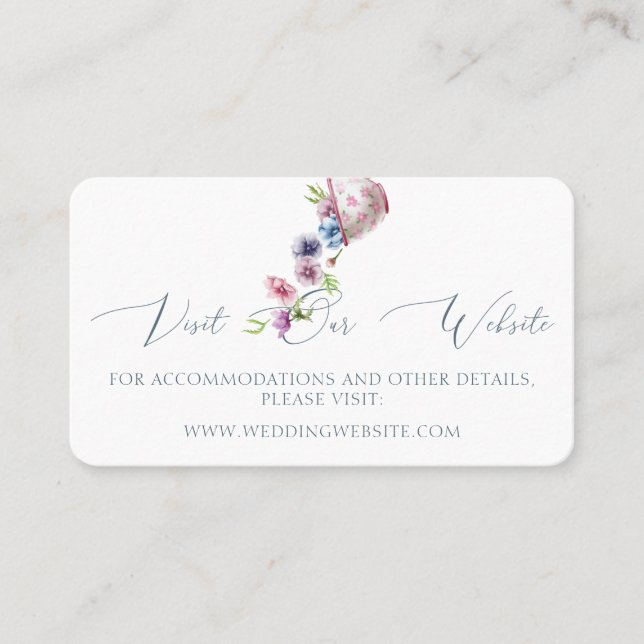 Watercolor Floral Wedding Website Insert card (Front)