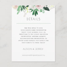 Watercolor Floral White Green Wedding details