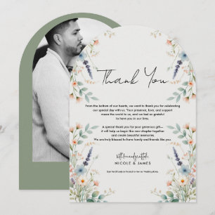 Watercolor Floral Wildflower Spring Thank You Invitation