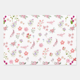 Watercolor floral wrapping paper sheet
