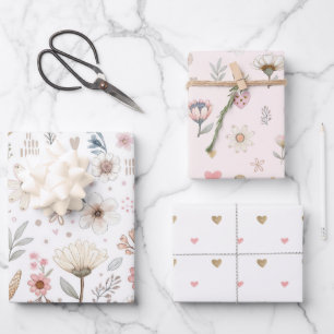 Watercolor Floral Wrapping Paper Sheet