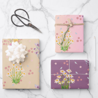  Watercolor Floral  Wrapping Paper Sheet