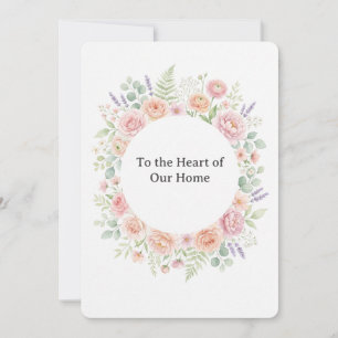 Watercolor Floral Wreath Frame with Pastel Roses a Invitation