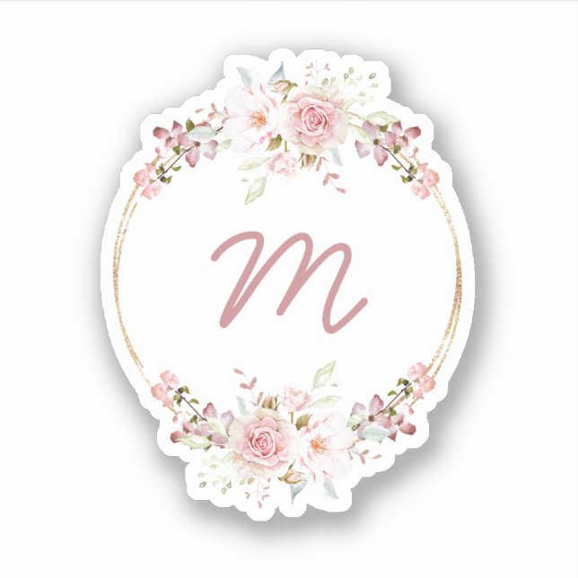 Watercolor Floral Wreath with Monogram (Front)