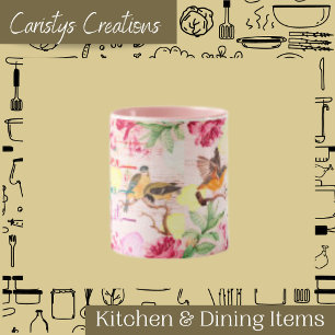 Watercolor Florals Birds Love, Hope, Faith  Mug