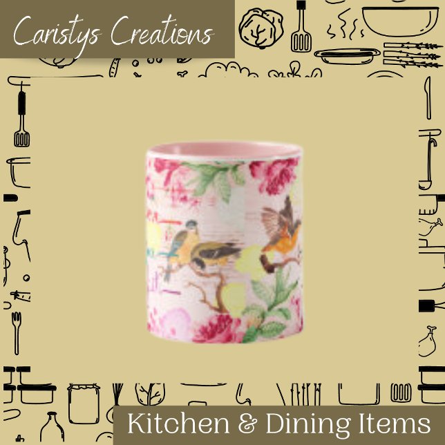 Watercolor Florals Birds Love, Hope, Faith  Mug (Creator Uploaded)