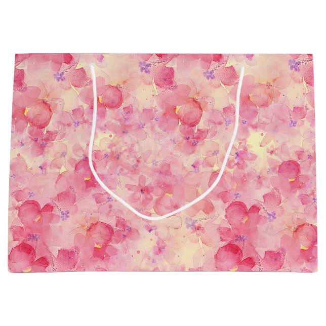Watercolor Florals Large Gift Bag (Front)