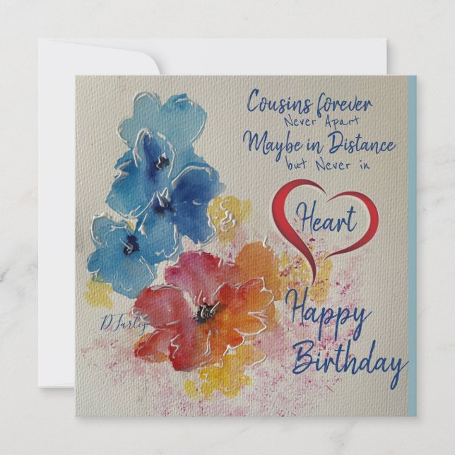 Watercolor Florals Note Card (Front)