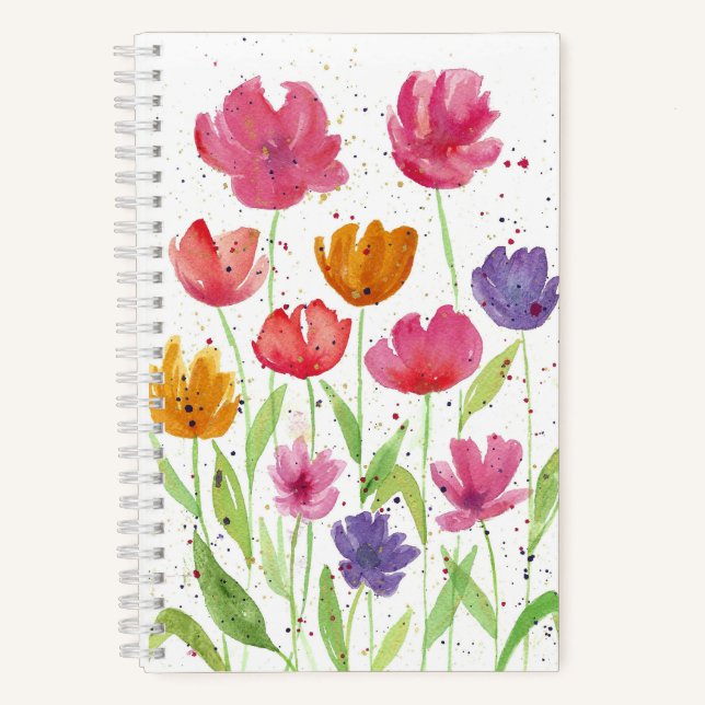Watercolor Florals Notebook / Journal (Front)