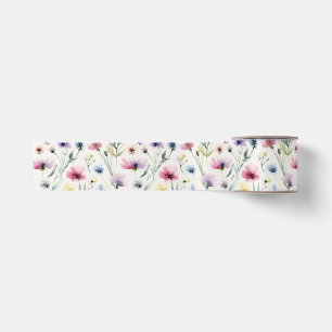 Watercolor Florals Satin Ribbon