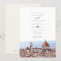 Watercolor Florence, Italy City Skyline Wedding