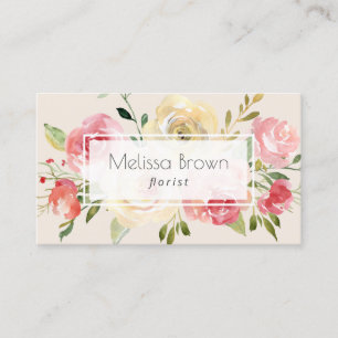 watercolor florist business card