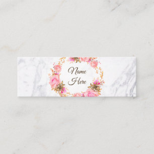 Watercolor Flourish Marble Mini Business Card