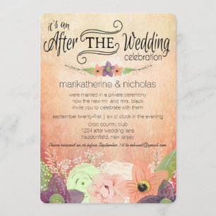 Watercolor Flower After Wedding IDPP1 Invitations