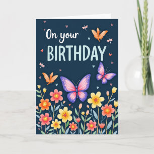 Watercolor Flower Birthday Card