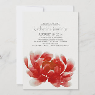 watercolor flower blossom bridal shower invitation