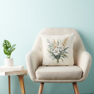 Watercolor Flower Bouquet Cushion