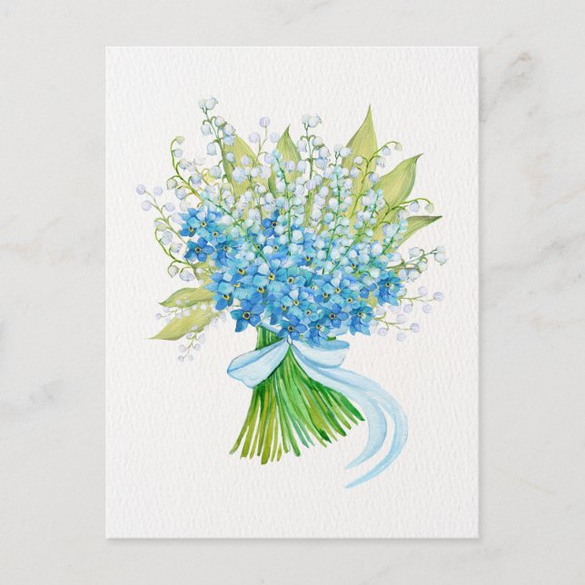 Watercolor flower bouquet postcard (Front)